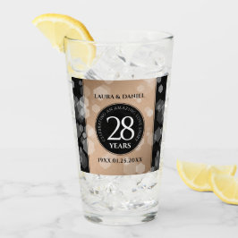 Elegant 28th Linen Wedding Jubileum Celebration Glas