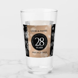 Elegant 28th Linen Wedding Jubileum Celebration Glas