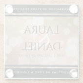 Elegant 28th Linen Wedding Jubileum Celebration Glazen Onderzetter (Achterkant)