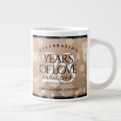 Elegant 28th Linen Wedding Jubileum Celebration Grote Koffiekop (Rechts)