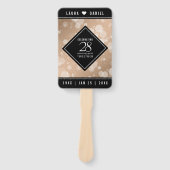 Elegant 28th Linen Wedding Jubileum Celebration Handwaaier (Voorkant)