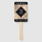 Elegant 28th Linen Wedding Jubileum Celebration Handwaaier (Achterkant)