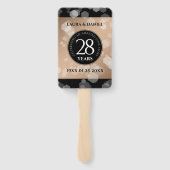 Elegant 28th Linen Wedding Jubileum Celebration Handwaaier (Achterkant)