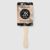 Elegant 28th Linen Wedding Jubileum Celebration Handwaaier (Voorkant)