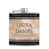 Elegant 28th Linen Wedding Jubileum Celebration Heupfles (Voorkant)