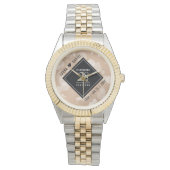 Elegant 28th Linen Wedding Jubileum Celebration Horloge (Voorkant)