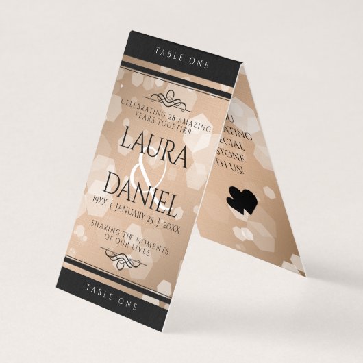 Elegant 28th Linen Wedding Jubileum Celebration Kaart (Voorkant)