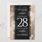 Elegant 28th Linen Wedding Jubileum Celebration Kaart (Voorkant)