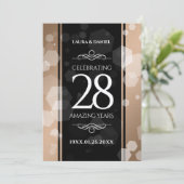 Elegant 28th Linen Wedding Jubileum Celebration Kaart (Staand voorkant)