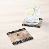 Elegant 28th Linen Wedding Jubileum Celebration Kartonnen Onderzetters (Insitu)