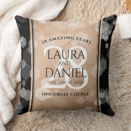 Elegant 28th Linen Wedding Jubileum Celebration Kussen