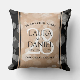 Elegant 28th Linen Wedding Jubileum Celebration Kussen