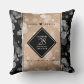 Elegant 28th Linen Wedding Jubileum Celebration Kussen (Achterkant)