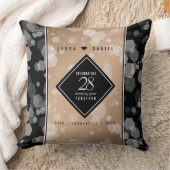 Elegant 28th Linen Wedding Jubileum Celebration Kussen (Deken)