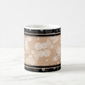 Elegant 28th Linen Wedding Jubileum Celebration Magische Mok (Center)