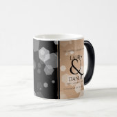 Elegant 28th Linen Wedding Jubileum Celebration Magische Mok (Voorkant rechts)