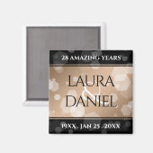 Elegant 28th Linen Wedding Jubileum Celebration Magneet (Voorkant / Achterkant)