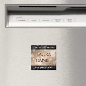 Elegant 28th Linen Wedding Jubileum Celebration Magneet (Insitu (Vaatwasser))