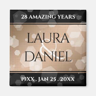 Elegant 28th Linen Wedding Jubileum Celebration Magneet