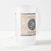 Elegant 28th Linen Wedding Jubileum Celebration Matglas Bierpul (Voorkant rechts)