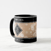 Elegant 28th Linen Wedding Jubileum Celebration Mok (Voorkant links)