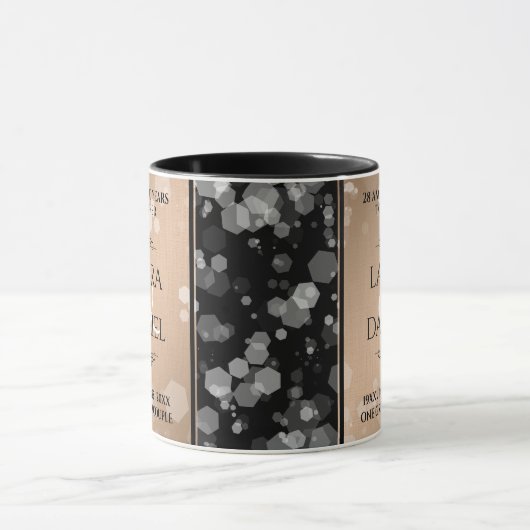 Elegant 28th Linen Wedding Jubileum Celebration Mok (Midden)