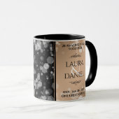 Elegant 28th Linen Wedding Jubileum Celebration Mok (Voorkant rechts)