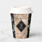 Elegant 28th Linen Wedding Jubileum Celebration Papieren Bekers (Achterkant)