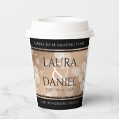 Elegant 28th Linen Wedding Jubileum Celebration Papieren Bekers (Achterkant)