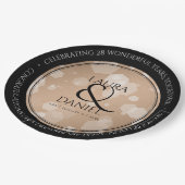 Elegant 28th Linen Wedding Jubileum Celebration Papieren Bordje (Gekanteld)