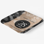 Elegant 28th Linen Wedding Jubileum Celebration Papieren Bordje (Gebogen)