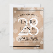Elegant 28th Linen Wedding Jubileum Celebration Save The Date (Voorkant)