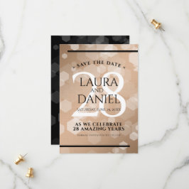 Elegant 28th Linen Wedding Jubileum Celebration Save The Date