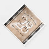 Elegant 28th Linen Wedding Jubileum Celebration Servet (Hoek)