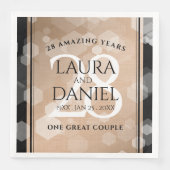 Elegant 28th Linen Wedding Jubileum Celebration Servet (Voorkant)