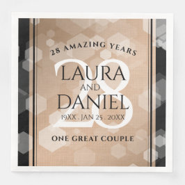 Elegant 28th Linen Wedding Jubileum Celebration Servet