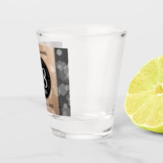 Elegant 28th Linen Wedding Jubileum Celebration Shot Glas (Rechts)
