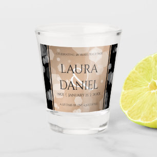 Elegant 28th Linen Wedding Jubileum Celebration Shot Glas