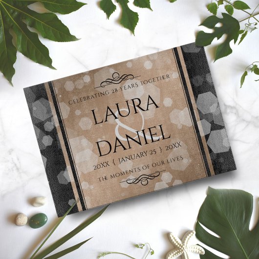 Elegant 28th Linen Wedding Jubileum Celebration Snijplank