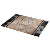 Elegant 28th Linen Wedding Jubileum Celebration Snijplank (Hoek)