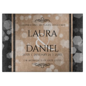 Elegant 28th Linen Wedding Jubileum Celebration Snijplank (Voorkant)