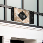 Elegant 28th Linen Wedding Jubileum Celebration Spandoek (Buitenkant Gebouw)