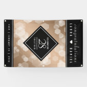 Elegant 28th Linen Wedding Jubileum Celebration Spandoek (Horizontaal)