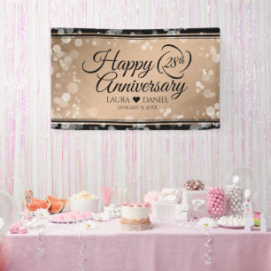 Elegant 28th Linen Wedding Jubileum Celebration Spandoek