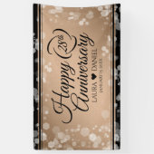 Elegant 28th Linen Wedding Jubileum Celebration Spandoek (Verticaal)