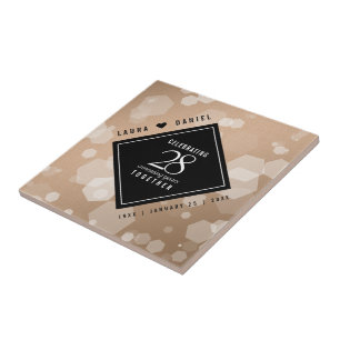 Elegant 28th Linen Wedding Jubileum Celebration Tegeltje