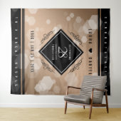 Elegant 28th Linen Wedding Jubileum Celebration Wandkleed (In Situ (horizontaal))