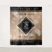 Elegant 28th Linen Wedding Jubileum Celebration Wandkleed (Voorkant)