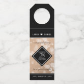 Elegant 28th Linen Wedding Jubileum Flessenhanger (Voorkant)