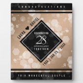 Elegant 28th Linen Wedding Jubileum Fotoplaat (Voorkant)